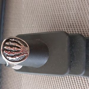 Stainless Steel Mens Skeleton Hand Ring Sz 9